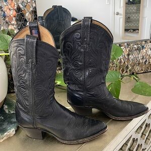 Black Leather Dan Post 6.5 Women’s Cowgirl Boots